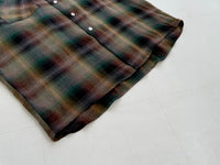 60s Vintage “Andhurst” Shadow Plaid Rayon shirt XL