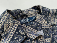 90s RalphLauren VINTAGE CAMP OpenCollar Shirt M Slant Paisley