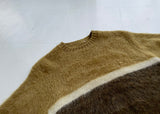 50s Vintage Mohair Sweater Mustard&Brown 38