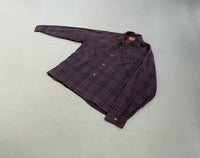 50s Vintage CAMPUS Rayon Plaid Loop Shirt M Lavender&Purple