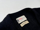 60s Vintage FRANK 100%Alpaca Cardigan Black L