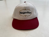 90s Vintage Haagen-Dazs SnapBack Cap Burgundy&White