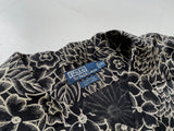 90s Vintage RalphLauren CLAYTON Black Flower Linen shirt XXL