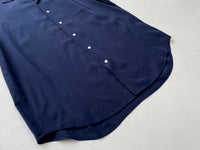 90s Vintage RalphLauren Silk Linen &Cotton L/S Shirt L Navy