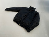 80s Eddie Bauer Leather Puffer Jacket L Black