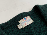 50s Vintage Norwegian Mohair Cardigan Green&Black M