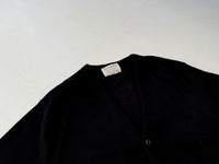 70s vintage JEFF LINKS acrylic cardigan L Black