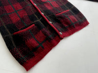 70s Vintage Jantzen Mohair Cardigan Plaid M