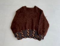 80s Vintage Dignity Mohair Crewneck Sweater Brown