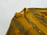 50s Vintage TOWNCRAFT Striped Shadow Plaid Rayon Shirt Mustard L