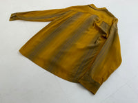 50s Vintage TOWNCRAFT Striped Shadow Plaid Rayon Shirt Mustard L