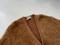 50s Vintage Sportwear Mohair Cardigan XL GoldenBrown