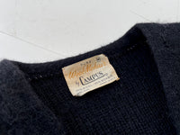 60s CAMPUS Mohair Cardigan M Black