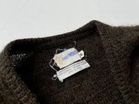 60s Vintage JAMES WELLS Mohair Cardigan M Brown