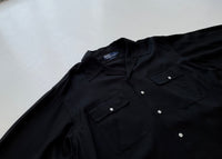 Vintage RalphLauren 50s Style 100%Rayon Shirt L Black